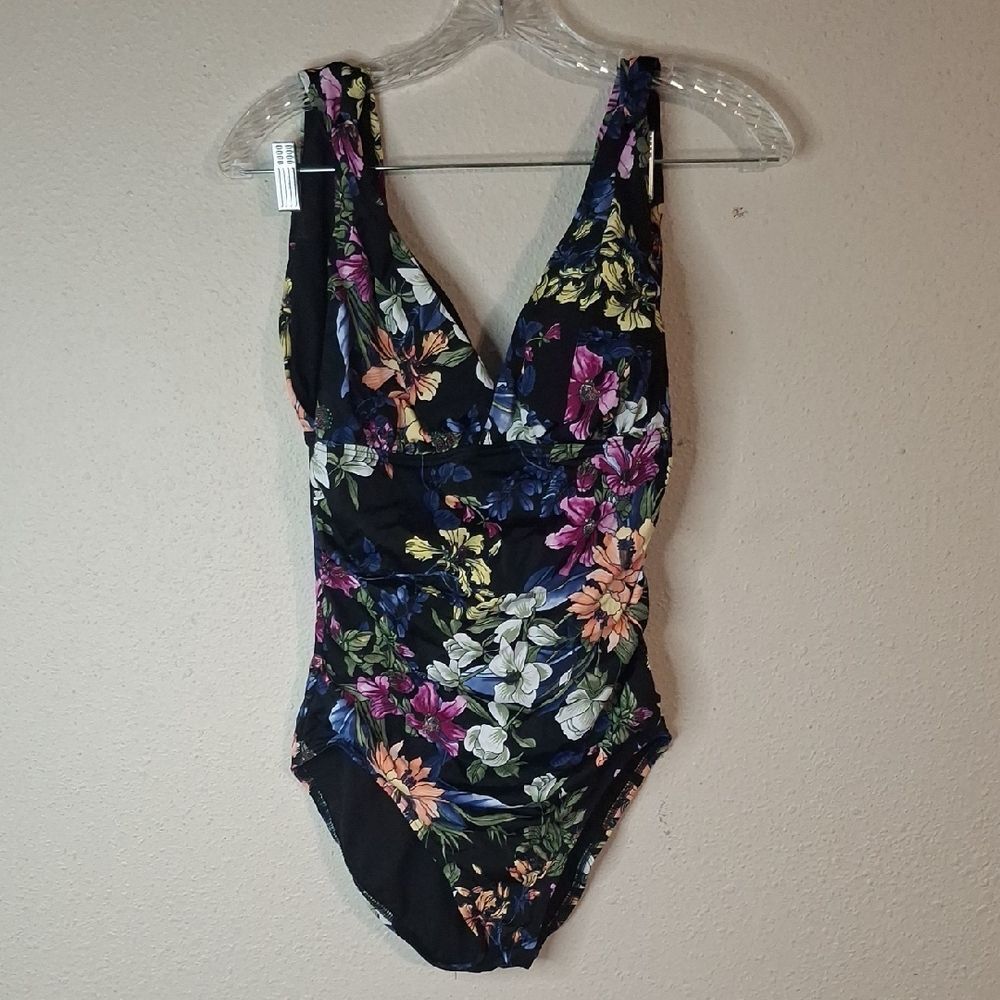 Time and Tru Floral One-Piece Swimsuit size medium